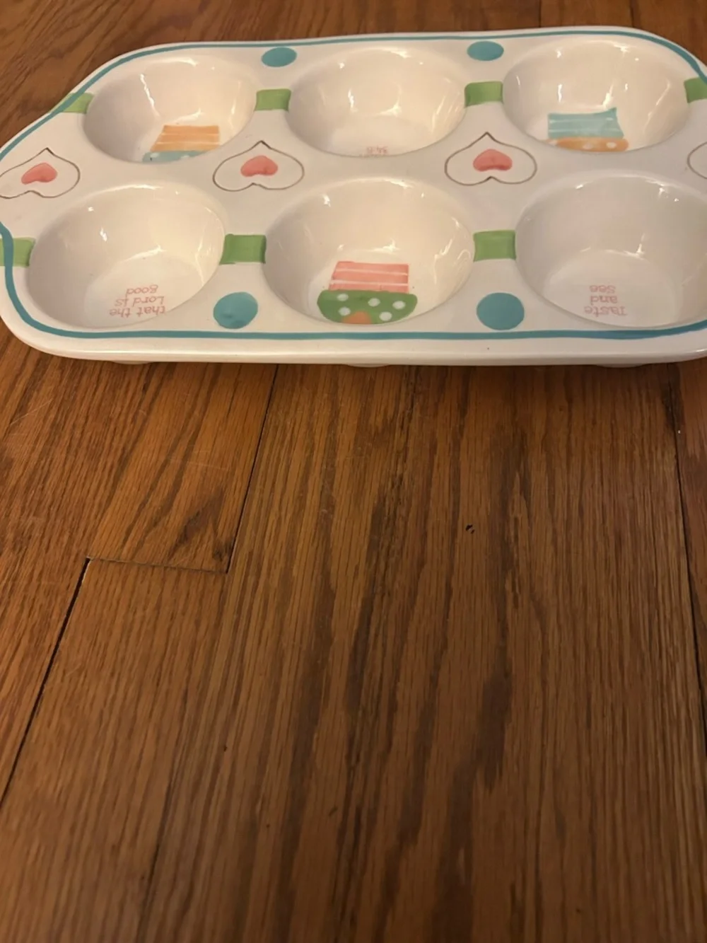 Boston Warehouse Corp. White Pink Blue Biblical Cottagecore Muffin Serving Tray